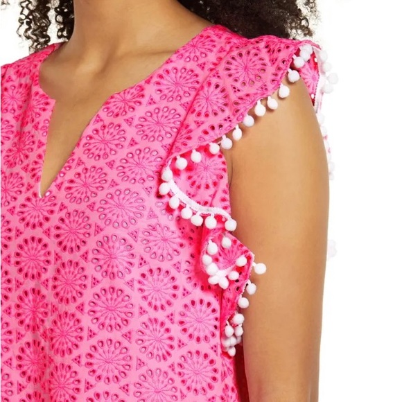 Lilly Pulitzer | Prosecco Pink neon geo eyelet shift dress - Picture 5 of 14
